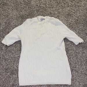 H&M white ribbed sweater